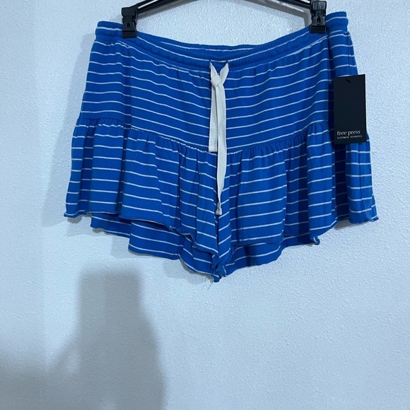 FREE PRESS Regatta blue striped skort pijama short NWT  S - Picture 1 of 4